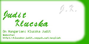 judit klucska business card